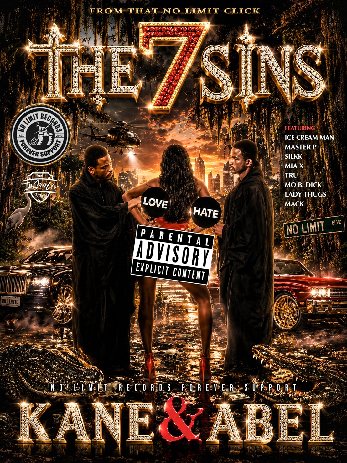 Luxury Bling hip-hop flyer artwork by InGrafix Design