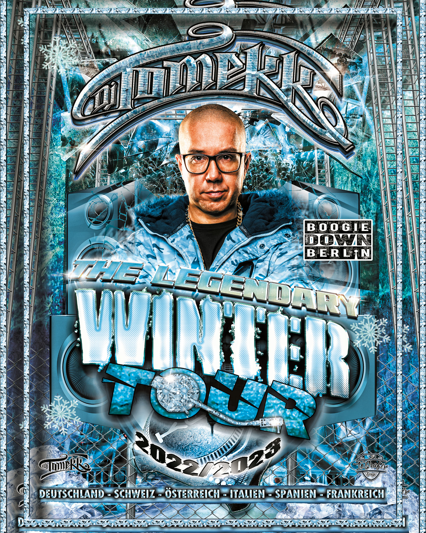 Golden Streets rap flyer artwork by InGrafix Design